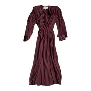 VTG '80s Wayne Clark Aline Marelle Burgundy Chiffon Dress Size: US 6